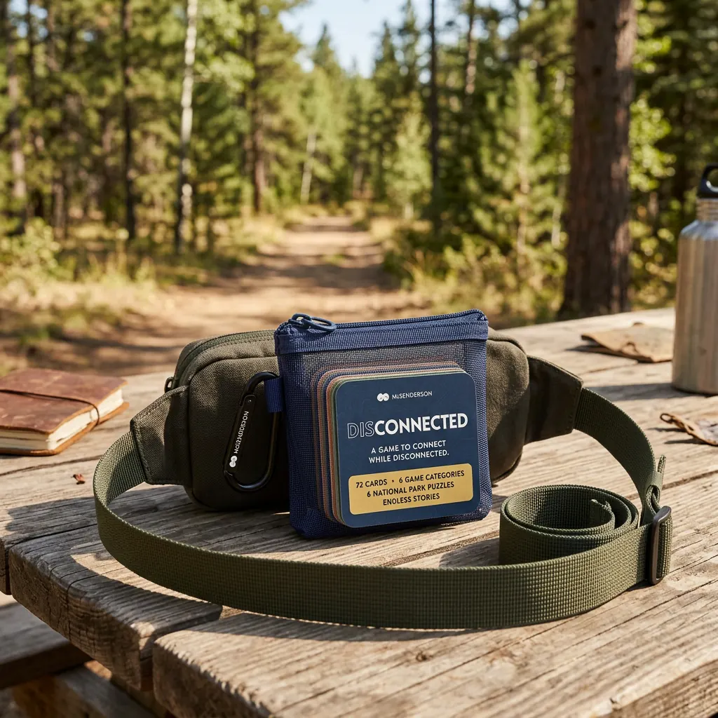Disconnected pouch clipped to a fanny pack