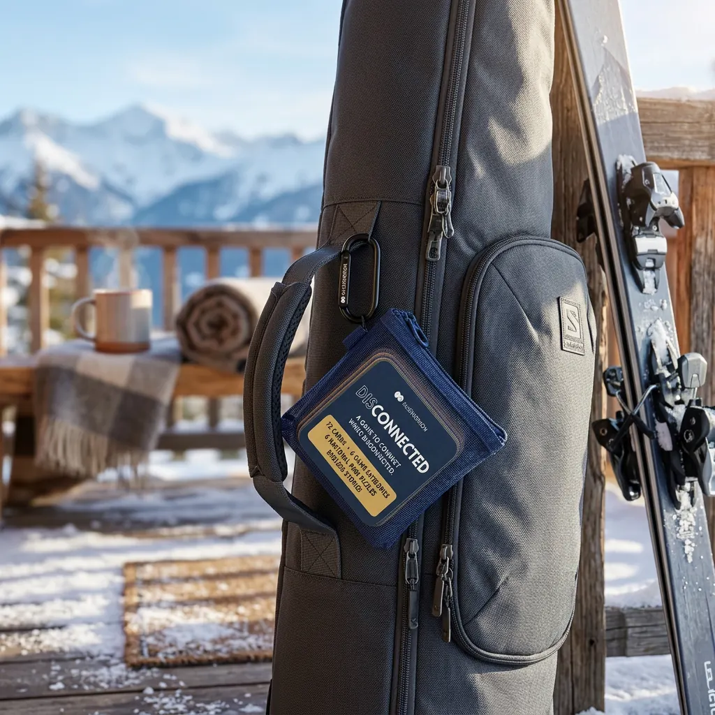 Disconnected pouch clipped to a ski bag